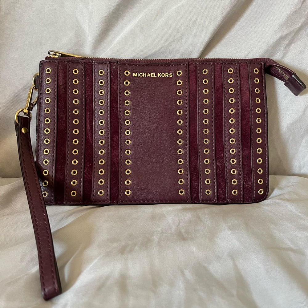 Michael Kors wristlet, purple, used
